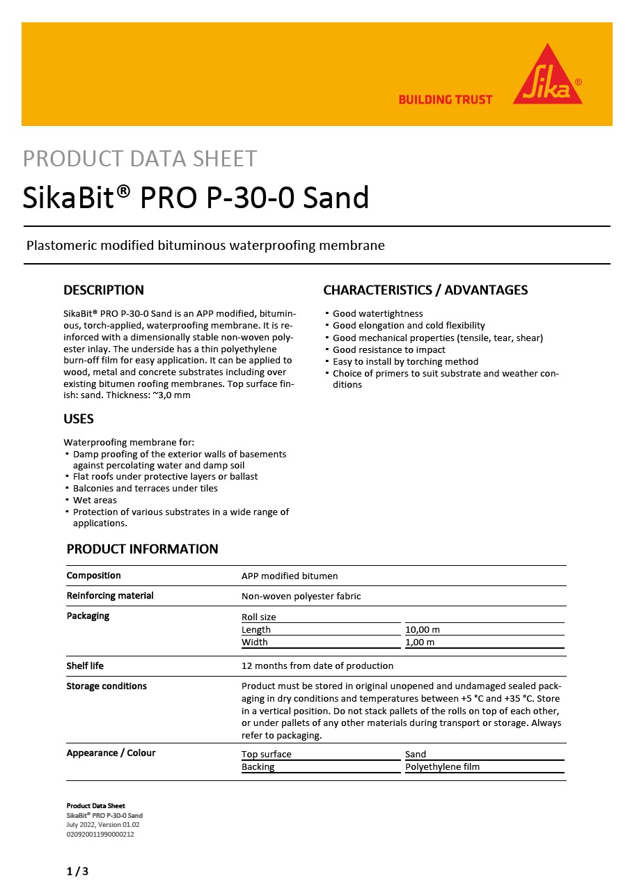 SikaBit® PRO P-30-0 Sand