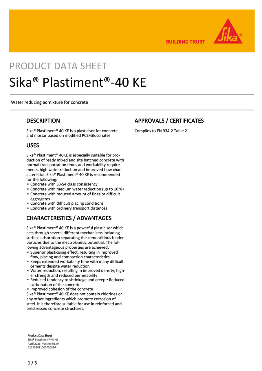 Sika® Plastiment®-40 KE